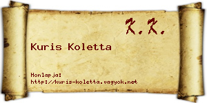 Kuris Koletta névjegykártya